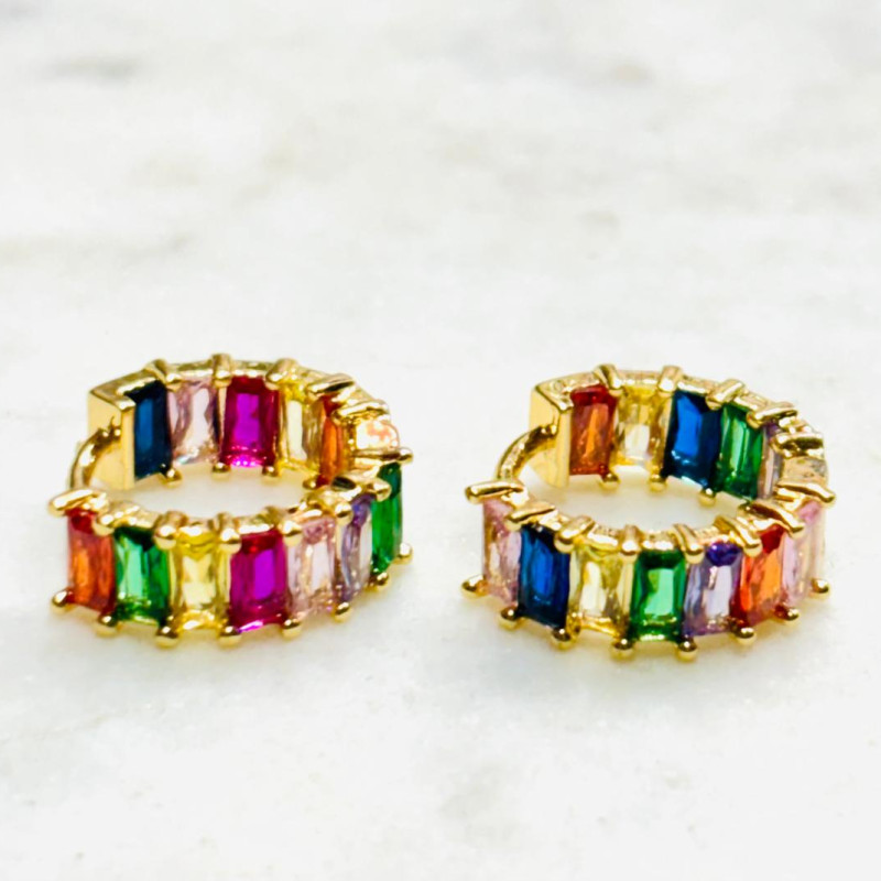 Stainless Steel Cubic Zirconia Hoop Earrings for Women