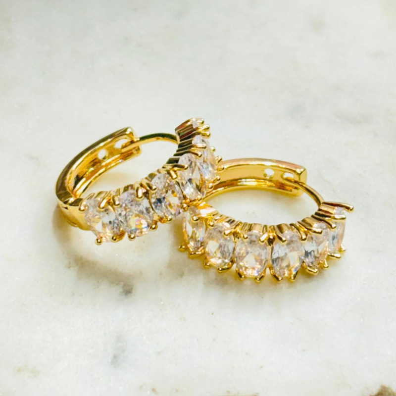 Diamond Huggie Hoop Earrings