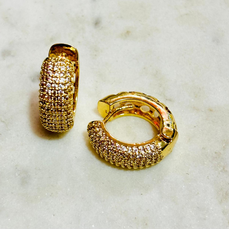 Premium Stainless Steel Hoop Earrings with Sparkling Cubic Zirconia