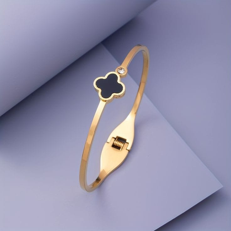 Black Golden Bangle Bracelet