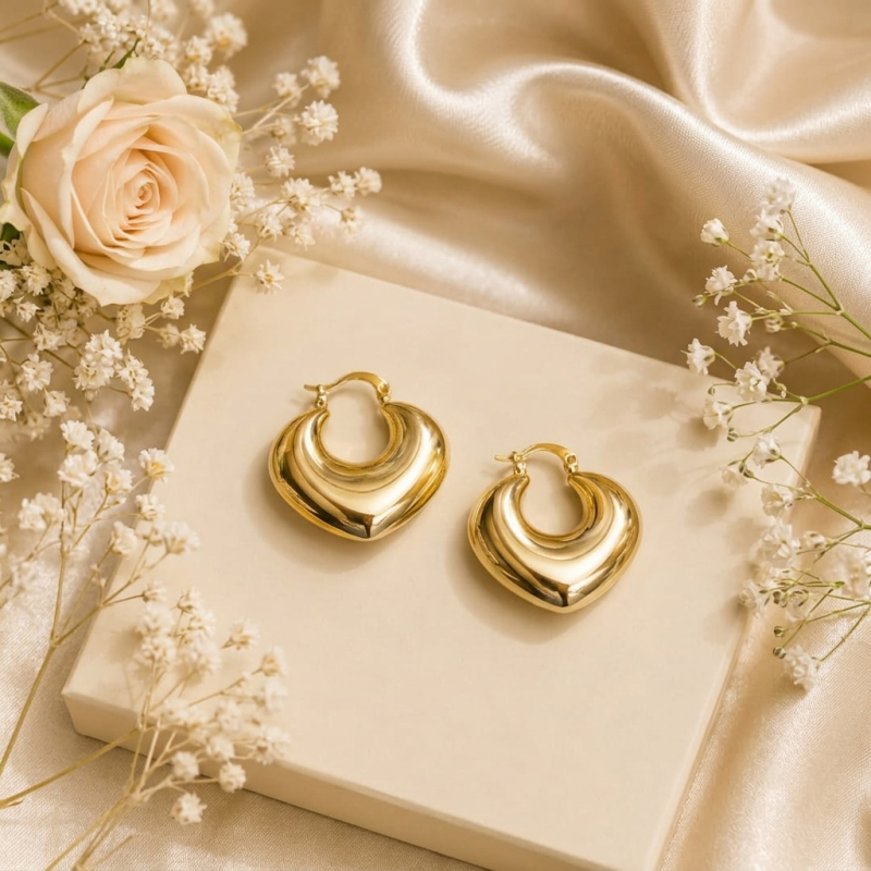 Waterproof Anti-Tarnish Gold Hoop Earrings