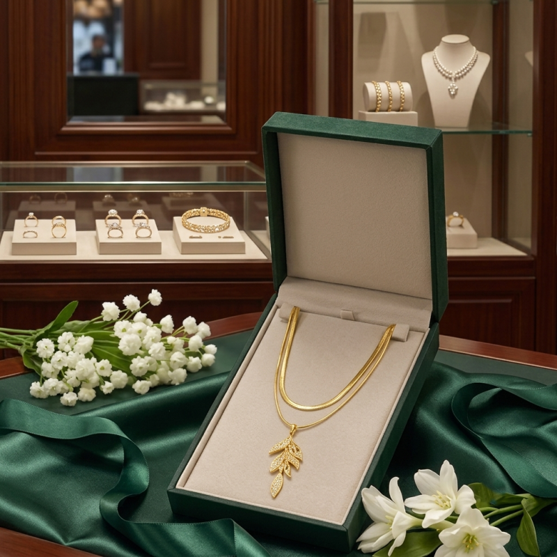 Elegant Layered Gold Leaf Necklace