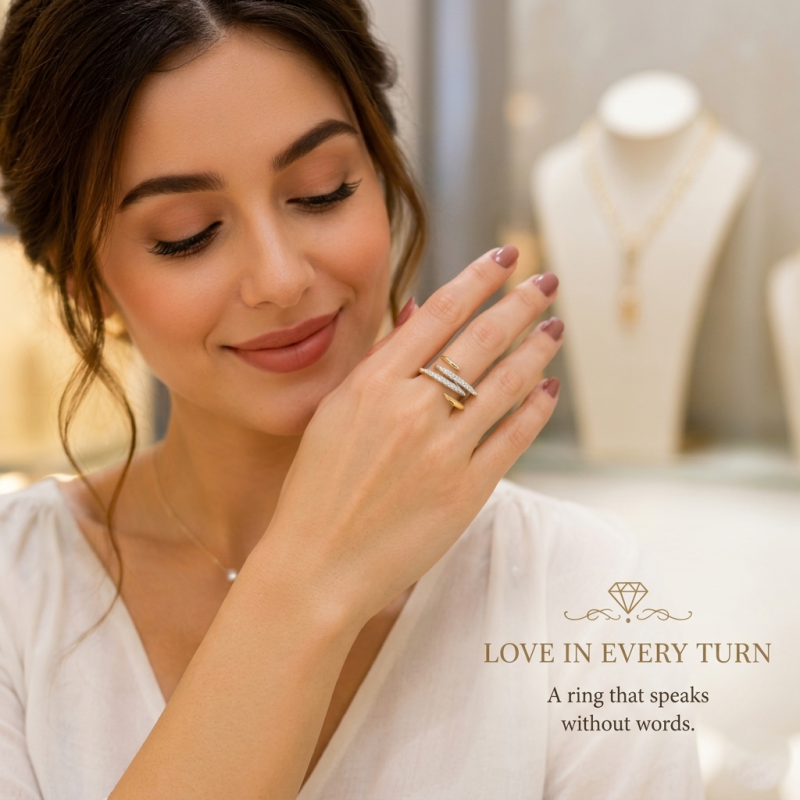 Elegant Multi Row Diamond Ring
