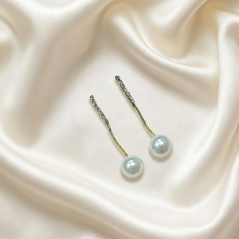 Elegant Long Pearl Drop Earrings