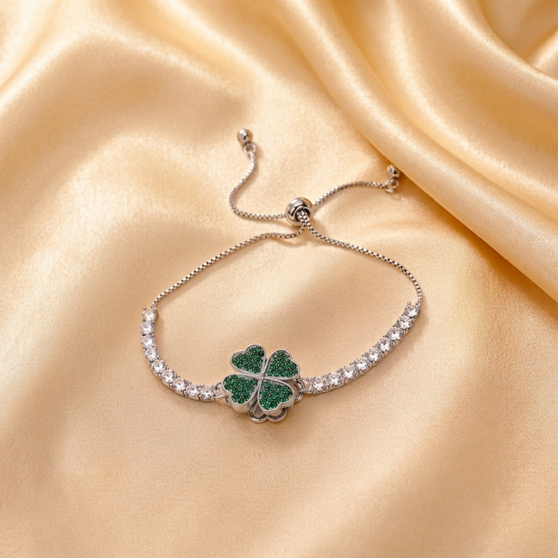 Anti-Tarnish Lucky Clover Tennis Bracelet