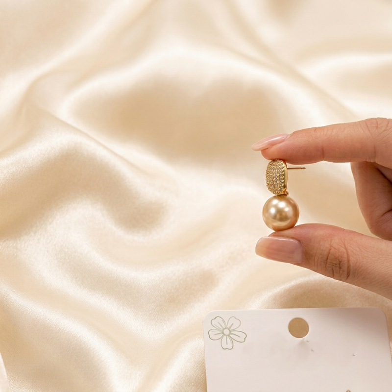 Elegant Gold Pearl Drop Earrings