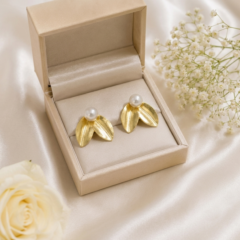 Timeless Pearls Meet Golden Leaves