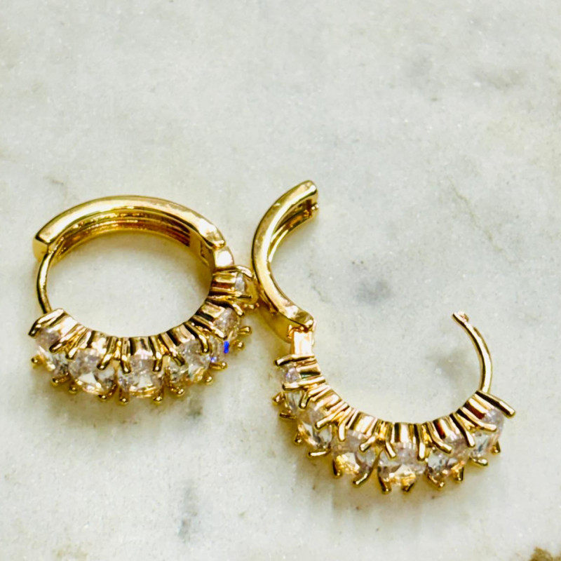 Diamond Huggie Hoop Earrings