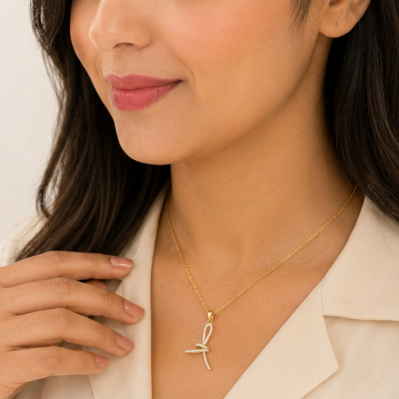 Elegant Crystal Abstract Twist Necklace